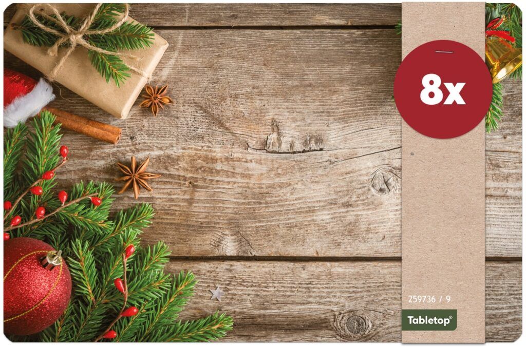matches21 - Webshop Tischsets Platzsets MOTIV abwaschbar Geschenk Zweige und Holzbrett 126248 11 1 5