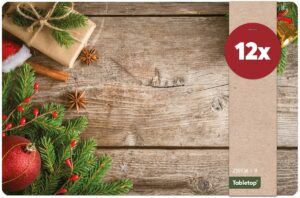 matches21 - Webshop Tischsets Platzsets MOTIV abwaschbar Geschenk Zweige und Holzbrett 126248 12 1 15