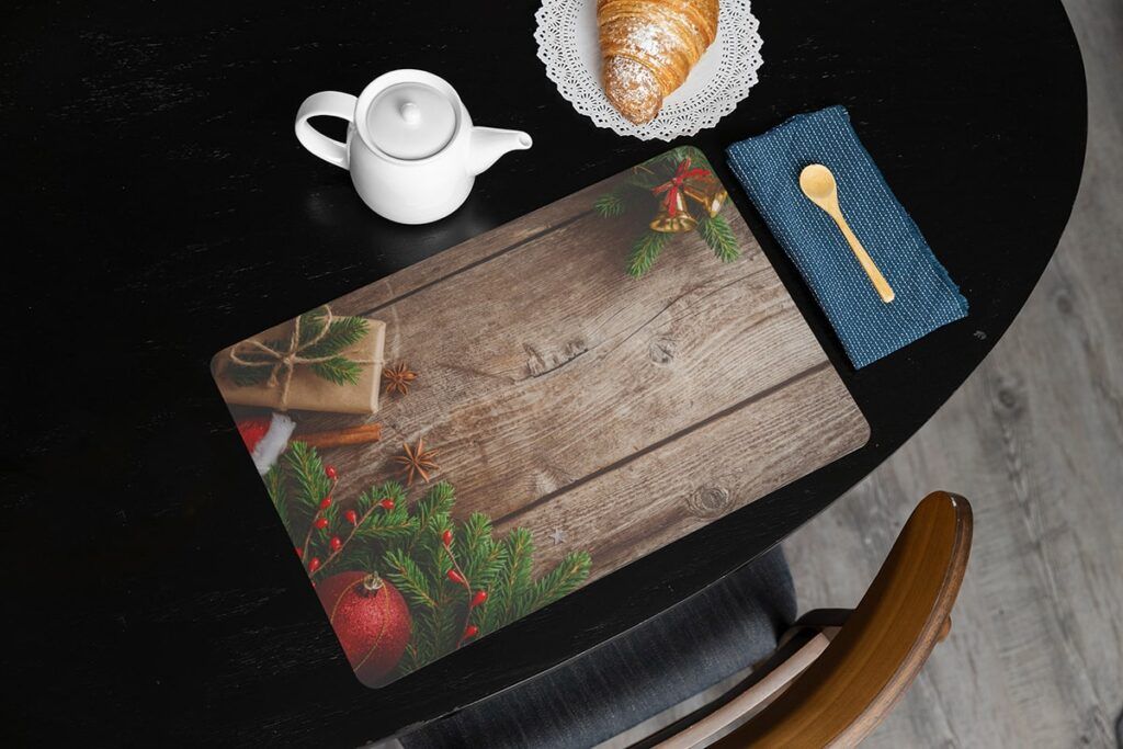 matches21 - Webshop Tischsets Platzsets MOTIV abwaschbar Geschenk Zweige und Holzbrett 126248 15 1 9