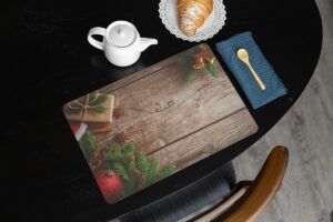 matches21 - Webshop Tischsets Platzsets MOTIV abwaschbar Geschenk Zweige und Holzbrett 126248 15 1 18