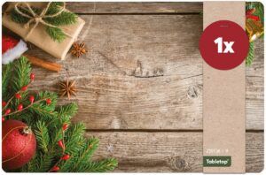 matches21 - Webshop Tischsets Platzsets MOTIV abwaschbar Geschenk Zweige und Holzbrett 126248 8 2 11