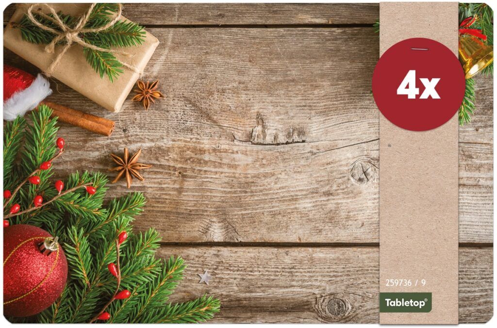 matches21 - Webshop Tischsets Platzsets MOTIV abwaschbar Geschenk Zweige und Holzbrett 126248 9 1 3