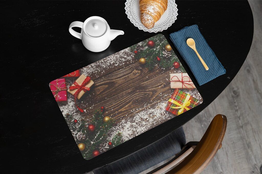 matches21 - Webshop Tischsets Platzsets MOTIV abwaschbar Geschenke Weihnachten Holz Schnee Kugeln 126241 15 1 27