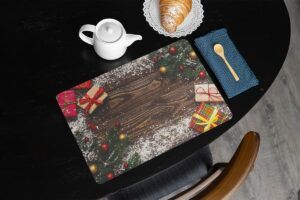 matches21 - Webshop Tischsets Platzsets MOTIV abwaschbar Geschenke Weihnachten Holz Schnee Kugeln 126241 15 1 18