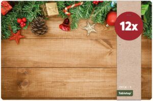 matches21 - Webshop Tischsets Platzsets MOTIV abwaschbar Geschenke Zapfen Holz Weihnachten 126245 22 1 33