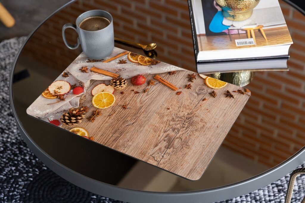 matches21 - Webshop Tischsets Platzsets MOTIV abwaschbar Gewuerze Zapfen Holz Weihnachten 126240 14 1 8