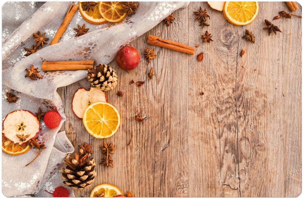 matches21 - Webshop Tischsets Platzsets MOTIV abwaschbar Gewuerze Zapfen Holz Weihnachten 126240 7 1 1