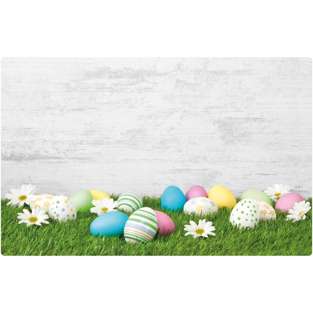 matches21 - Webshop Tischsets Platzsets MOTIV abwaschbar Ostereier Gaensebluemchen graue Wand bunt 126276 1 1 2