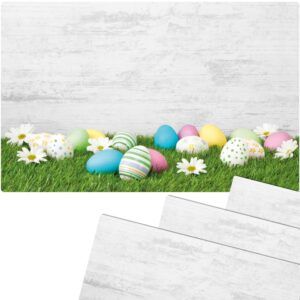 matches21 - Webshop Tischsets Platzsets MOTIV abwaschbar Ostereier Gaensebluemchen graue Wand bunt 126276 12 1 9