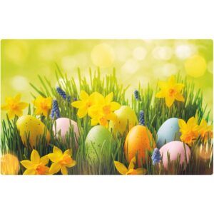 matches21 - Webshop Tischsets Platzsets MOTIV abwaschbar Ostereier Osterglocken Blumenwiese bunt 126275 1 1 8