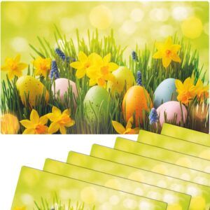 matches21 - Webshop Tischsets Platzsets MOTIV abwaschbar Ostereier Osterglocken Blumenwiese bunt 126275 7 1 23