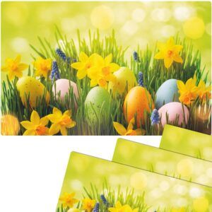 matches21 - Webshop Tischsets Platzsets MOTIV abwaschbar Ostereier Osterglocken Blumenwiese bunt 126275 8 1 9
