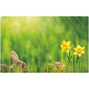 matches21 - Webshop Tischsets Platzsets MOTIV abwaschbar Osterhase Osterglocke Wiese bunt 126273 1 1 8