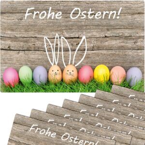 matches21 - Webshop Tischsets Platzsets MOTIV abwaschbar Ostern FROHE OSTERN Osterhasen Ostereier 126267 9 1 23