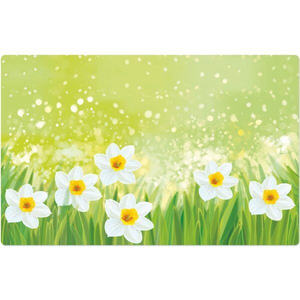 matches21 - Webshop Tischsets Platzsets MOTIV abwaschbar Ostern Osterglocken Blumen weiss gruen 126270 5 2 14