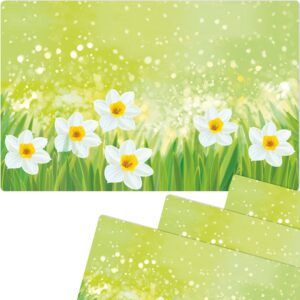 matches21 - Webshop Tischsets Platzsets MOTIV abwaschbar Ostern Osterglocken Blumen weiss gruen 126270 8 2 21