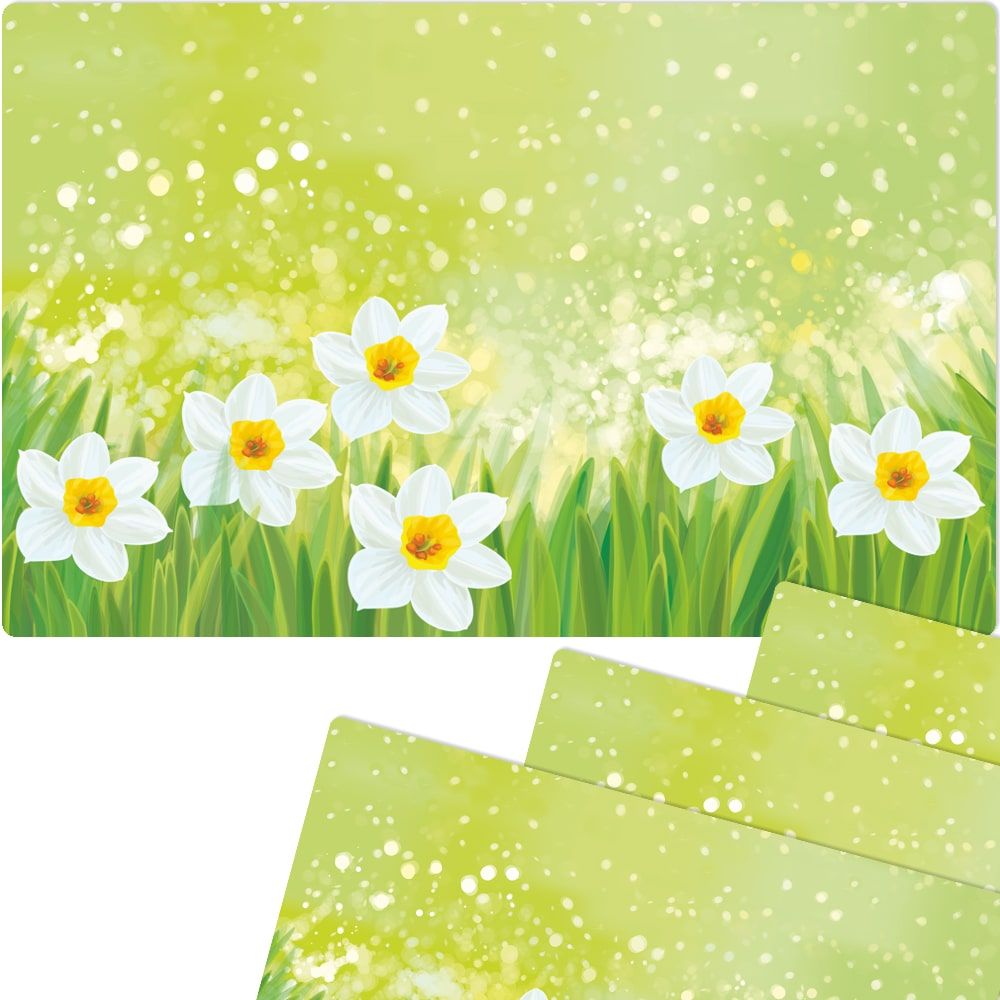 matches21 - Webshop Tischsets Platzsets MOTIV abwaschbar Ostern Osterglocken Blumen weiss gruen 126270 8 2 15