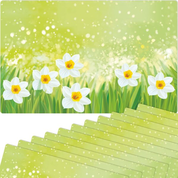 matches21 - Webshop Tischsets Platzsets MOTIV abwaschbar Ostern Osterglocken Blumen weiss gruen 126270 9 1 18