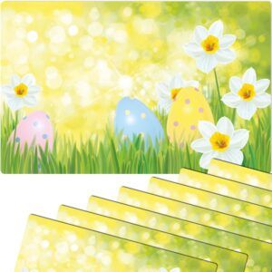 matches21 - Webshop Tischsets Platzsets MOTIV abwaschbar Ostern Osterglocken und Ostereier bunt 126271 6 1 23