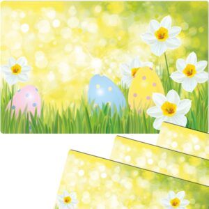 matches21 - Webshop Tischsets Platzsets MOTIV abwaschbar Ostern Osterglocken und Ostereier bunt 126271 7 1 21