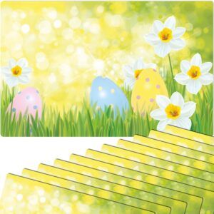 matches21 - Webshop Tischsets Platzsets MOTIV abwaschbar Ostern Osterglocken und Ostereier bunt 126271 8 1 24