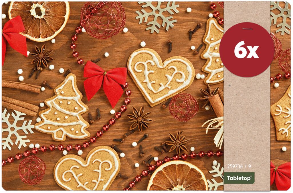 matches21 - Webshop Tischsets Platzsets MOTIV abwaschbar Plaetzchen Perlen Deko Holz Weihnachten 126246 19 1 4