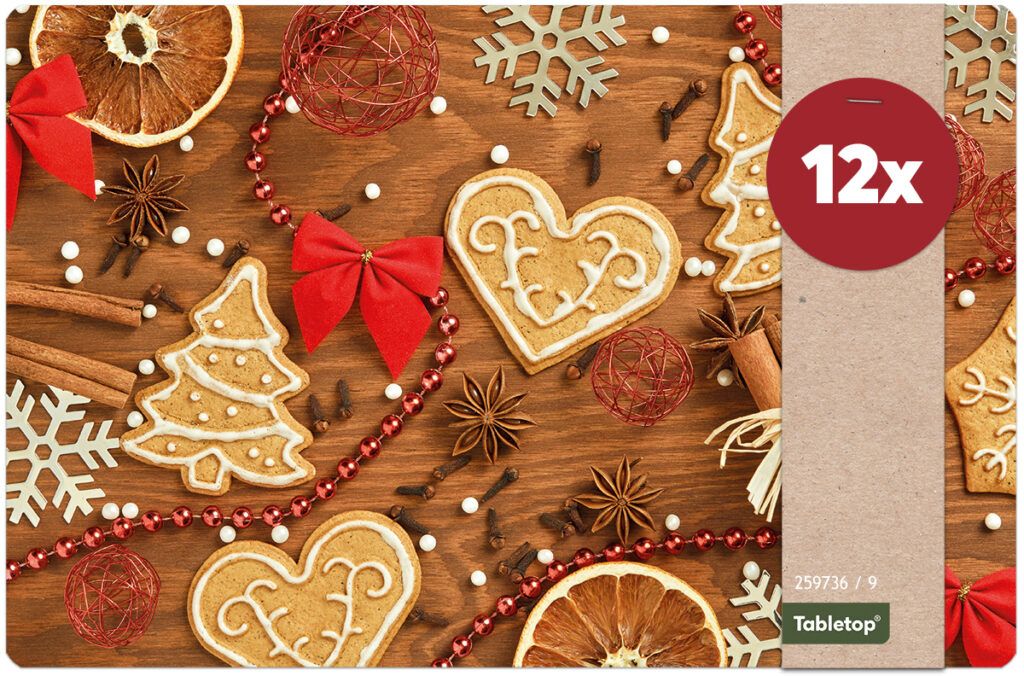 matches21 - Webshop Tischsets Platzsets MOTIV abwaschbar Plaetzchen Perlen Deko Holz Weihnachten 126246 21 1 6