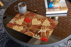 matches21 - Webshop Tischsets Platzsets MOTIV abwaschbar Plaetzchen Perlen Deko Holz Weihnachten 126246 22 1 17