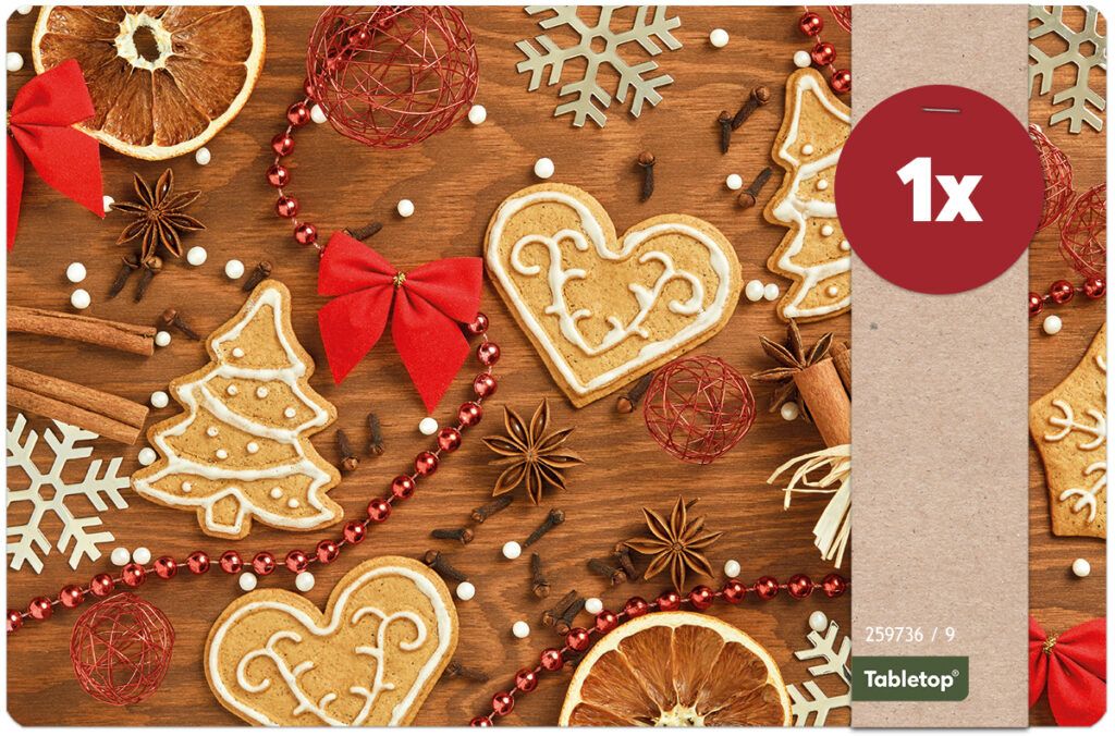 matches21 - Webshop Tischsets Platzsets MOTIV abwaschbar Plaetzchen Perlen Deko Holz Weihnachten 126246 25 1 2