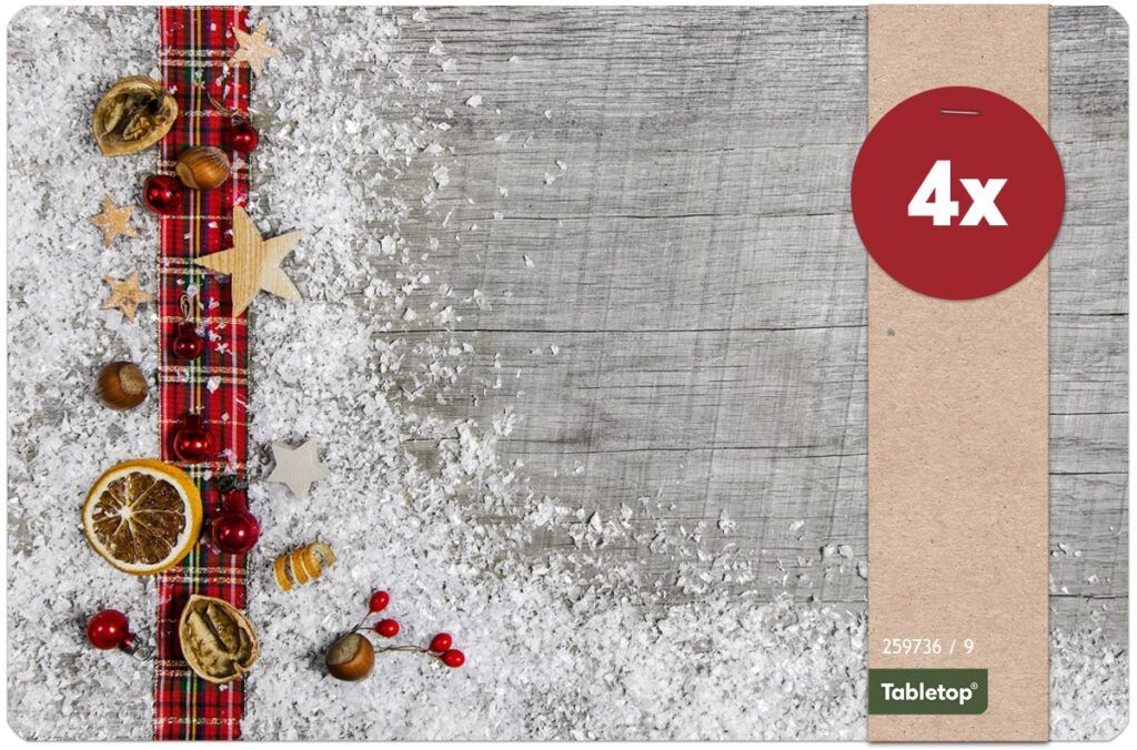 matches21 - Webshop Tischsets Platzsets MOTIV abwaschbar Stoffband Deko Holz Weihnachten 126230 31 1 3