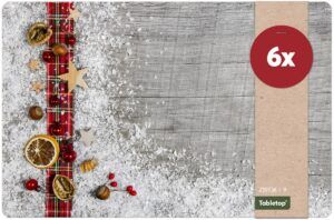 matches21 - Webshop Tischsets Platzsets MOTIV abwaschbar Stoffband Deko Holz Weihnachten 126230 32 1 13