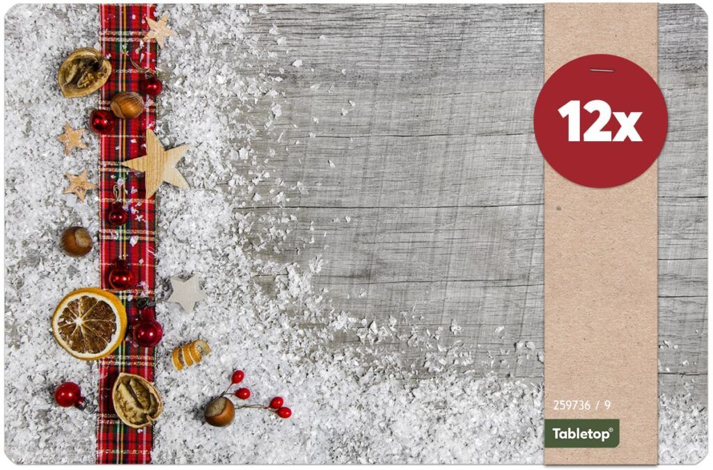 matches21 - Webshop Tischsets Platzsets MOTIV abwaschbar Stoffband Deko Holz Weihnachten 126230 34 1 6