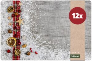 matches21 - Webshop Tischsets Platzsets MOTIV abwaschbar Stoffband Deko Holz Weihnachten 126230 34 1 15