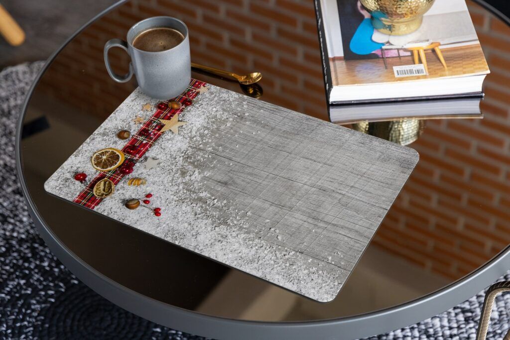 matches21 - Webshop Tischsets Platzsets MOTIV abwaschbar Stoffband Deko Holz Weihnachten 126230 36 1 8