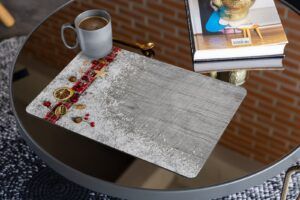 matches21 - Webshop Tischsets Platzsets MOTIV abwaschbar Stoffband Deko Holz Weihnachten 126230 36 1 17