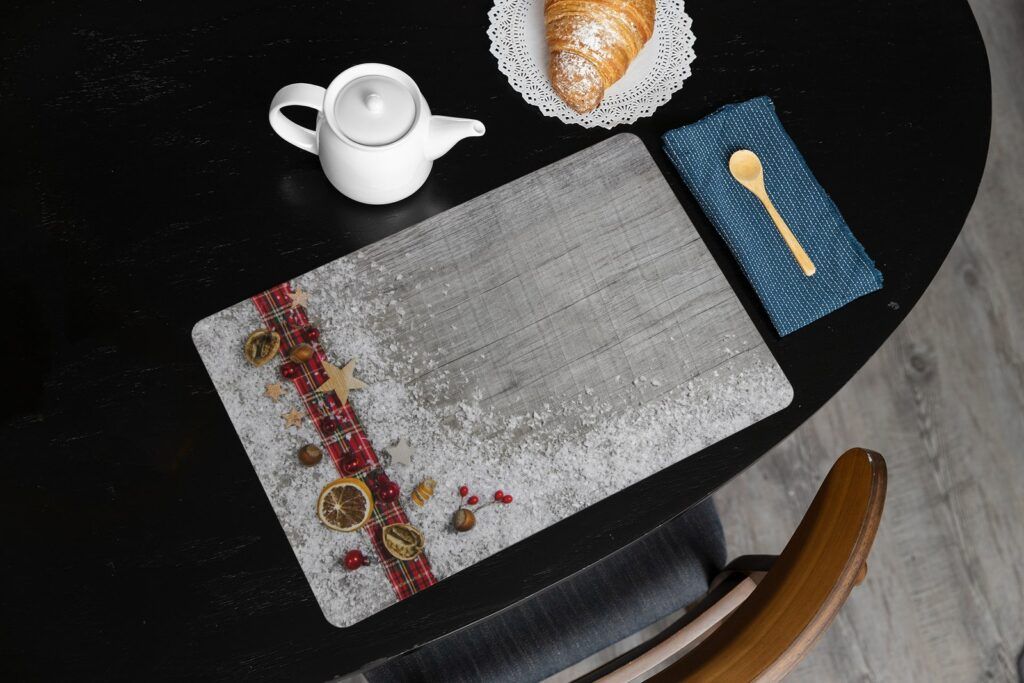 matches21 - Webshop Tischsets Platzsets MOTIV abwaschbar Stoffband Deko Holz Weihnachten 126230 37 1 9