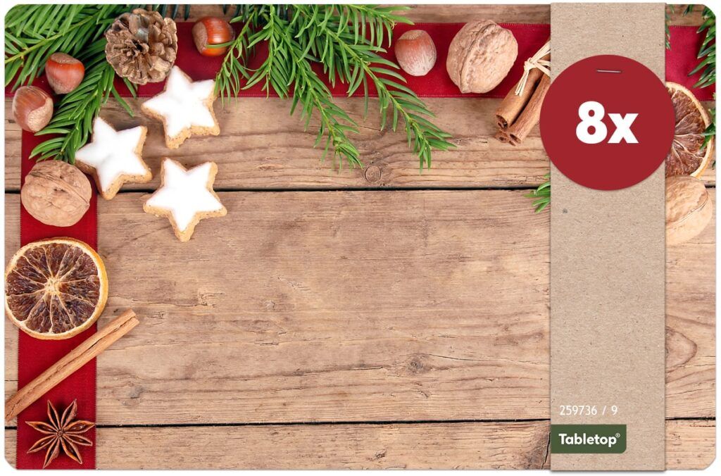 matches21 - Webshop Tischsets Platzsets MOTIV abwaschbar Weihnachten Gewuerze und Holzoptik 126228 11 1 23