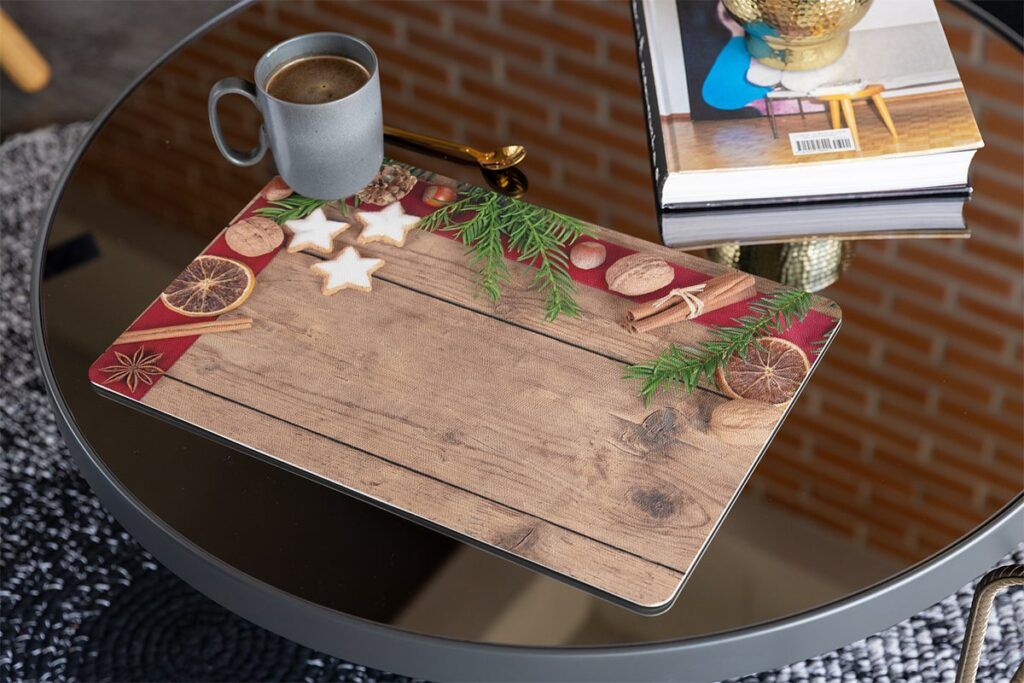 matches21 - Webshop Tischsets Platzsets MOTIV abwaschbar Weihnachten Gewuerze und Holzoptik 126228 14 1 26