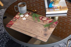 matches21 - Webshop Tischsets Platzsets MOTIV abwaschbar Weihnachten Gewuerze und Holzoptik 126228 14 1 17