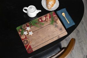 matches21 - Webshop Tischsets Platzsets MOTIV abwaschbar Weihnachten Gewuerze und Holzoptik 126228 15 1 18