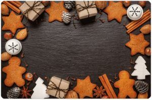 matches21 - Webshop Tischsets Platzsets MOTIV abwaschbar Weihnachten Lebkuchen Zapfen Schiefer 126243 25 1 4