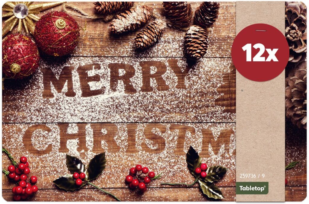 matches21 - Webshop Tischsets Platzsets MOTIV abwaschbar Weihnachten MERRY CHRISTMAS 126234 32 1 6