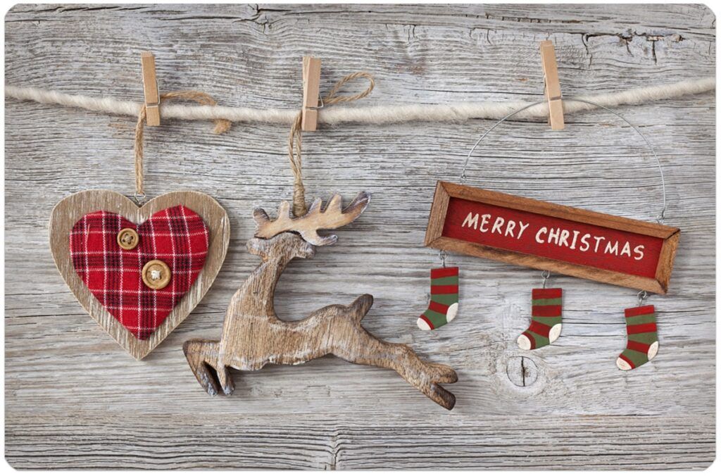matches21 - Webshop Tischsets Platzsets MOTIV abwaschbar Weihnachten Merry Christmas und Holzoptik 126227 39 1 1