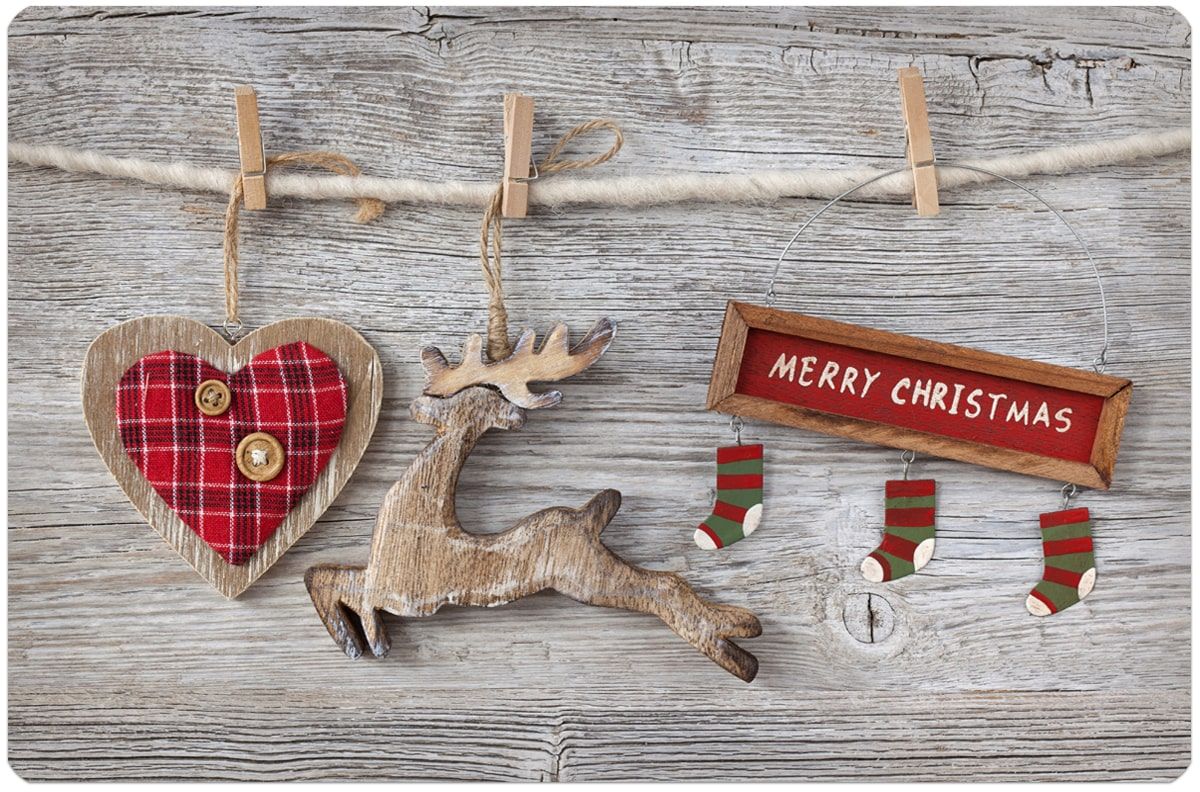 matches21 - Webshop Tischsets Platzsets MOTIV abwaschbar Weihnachten Merry Christmas und Holzoptik 126227 39 1 10