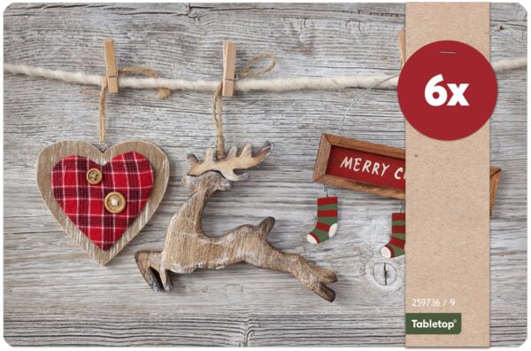 matches21 - Webshop Tischsets Platzsets MOTIV abwaschbar Weihnachten Merry Christmas und Holzoptik 126227 42 1 22