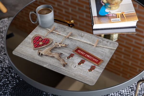 matches21 - Webshop Tischsets Platzsets MOTIV abwaschbar Weihnachten Merry Christmas und Holzoptik 126227 46 1 26