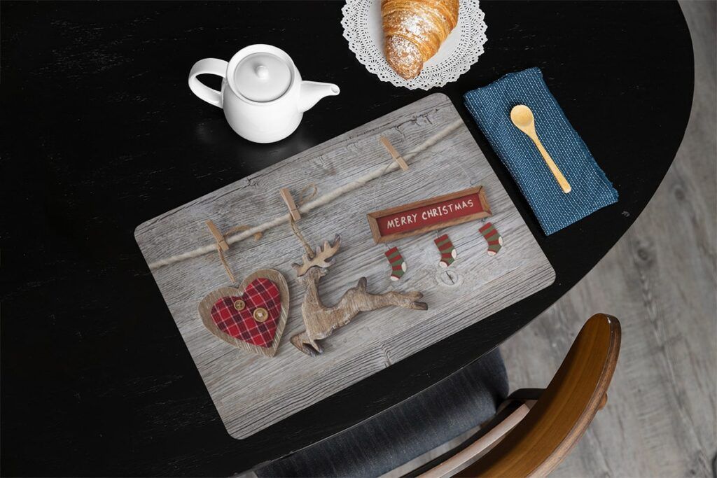 matches21 - Webshop Tischsets Platzsets MOTIV abwaschbar Weihnachten Merry Christmas und Holzoptik 126227 47 1 9