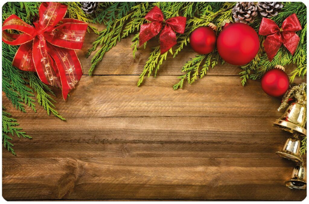 matches21 - Webshop Tischsets Platzsets MOTIV abwaschbar Weihnachten Schleifen Gloeckchen Holz 126239 13 1 25