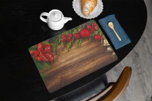 matches21 - Webshop Tischsets Platzsets MOTIV abwaschbar Weihnachten Schleifen Gloeckchen Holz 126239 16 1 36