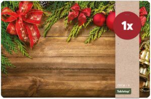 matches21 - Webshop Tischsets Platzsets MOTIV abwaschbar Weihnachten Schleifen Gloeckchen Holz 126239 8 1 29